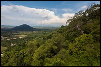 Mountain forest and plain dotted with hills. Ta Cu Mountain, Vietnam ( color)