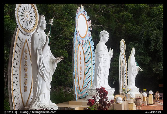 Three Buddhist statues. Ta Cu Mountain, Vietnam