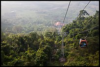 Cable car, tree canopy and plain. Ta Cu Mountain, Vietnam (color)