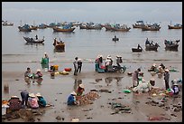 Activity on beach seen from above. Mui Ne, Vietnam ( color)