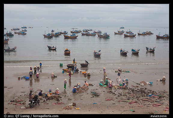 Fishing harbor from above. Mui Ne, Vietnam (color)
