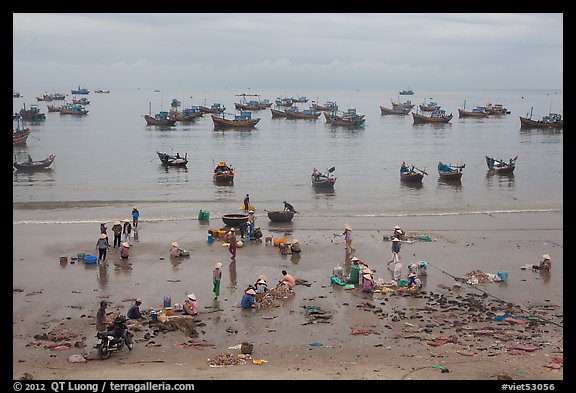 Fishing harbor from above. Mui Ne, Vietnam