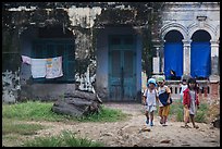 Children in front of home. Mui Ne, Vietnam ( color)