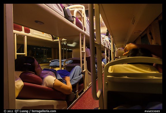 Inside sleeper bus. Vietnam (color)