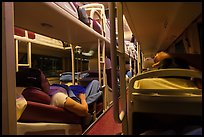 Inside sleeper bus. Vietnam (color)