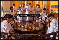 Musicians on mezzanine, Great Temple of Cao Dai. Tay Ninh, Vietnam (color)