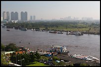 View over Saigon River in the morning. Ho Chi Minh City, Vietnam ( color)