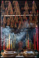 Incense sticks and coils, Thien Hau Pagoda. Cholon, District 5, Ho Chi Minh City, Vietnam (color)