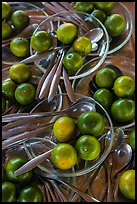 Spoons and fruit, Phoenix Island. My Tho, Vietnam (color)