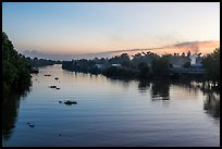 River and homes at sunset. Mekong Delta, Vietnam ( color)