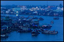 Cai Rang market at dawn. Can Tho, Vietnam (color)