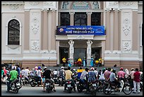 Tradionnal music performance outside municipal opera house. Ho Chi Minh City, Vietnam (color)