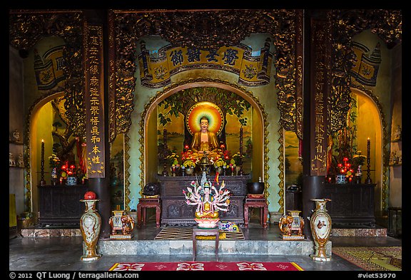 Interior of Linh Ung pagoda,. Da Nang, Vietnam