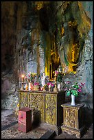 Bhuddist altar at the entrance of Huyen Khong cave. Da Nang, Vietnam (color)