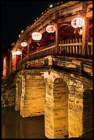 Japanese Bridge with paper lanterns. Hoi An, Vietnam (color)