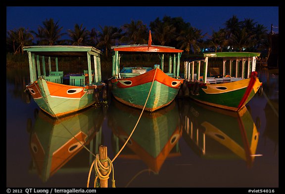 Boats at night. Hoi An, Vietnam (color)