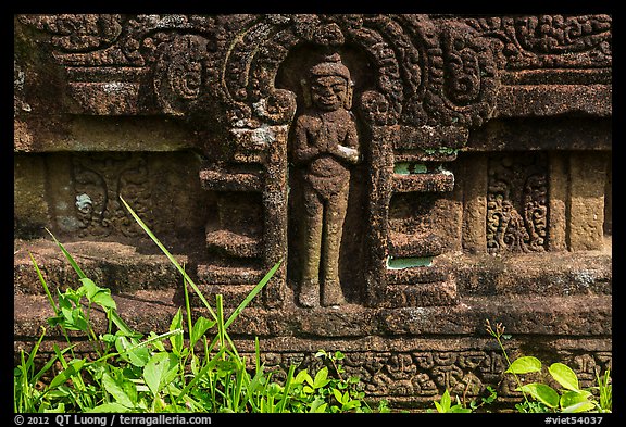 Relief detail with human figure. My Son, Vietnam (color)