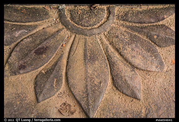 Floral relief detail. My Son, Vietnam (color)