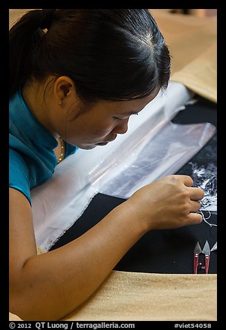 Silk embroider. Hoi An, Vietnam (color)