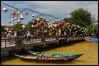 Cam Nam bridge with lanterns. Hoi An, Vietnam ( color)