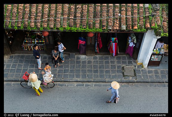Street activity from above. Hoi An, Vietnam (color)