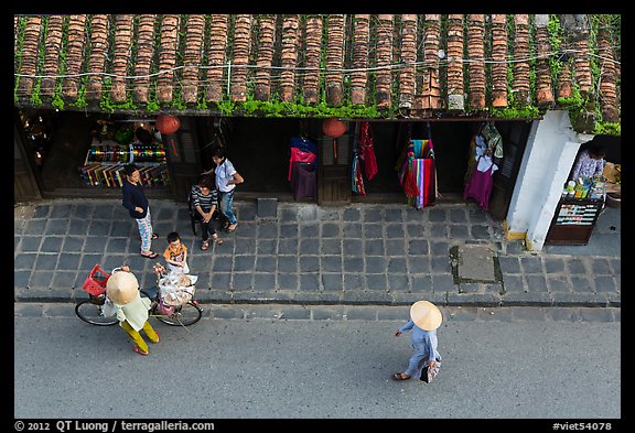 Street activity from above. Hoi An, Vietnam