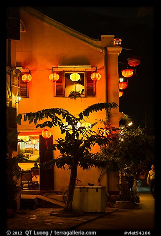 Townhouse with lanterns. Hoi An, Vietnam (color)