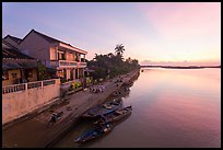 Sunrise over river and waterfront houses. Hoi An, Vietnam ( color)