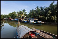 River channel and boats near Cam Kim Village. Hoi An, Vietnam ( color)