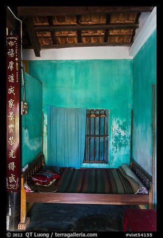 Wooden bed with straw mat, Cam Kim Village. Hoi An, Vietnam (color)