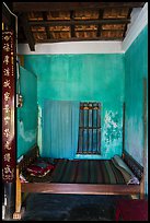 Wooden bed with straw mat, Cam Kim Village. Hoi An, Vietnam (color)