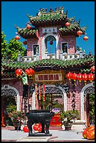 Hanging paper lanterns in Quan Cong temple. Hoi An, Vietnam (color)