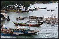 Boats and piers. Vietnam (color)
