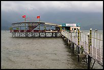 Restaurant on stilts, Lang Co lagoon. Vietnam ( color)