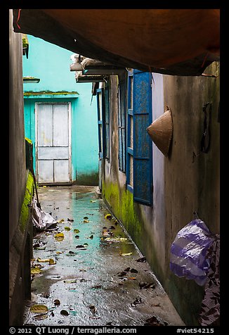 Alley and rain. Vietnam (color)
