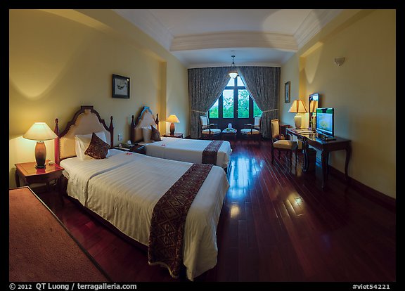 Saigon Morin Hotel guestroom. Hue, Vietnam (color)
