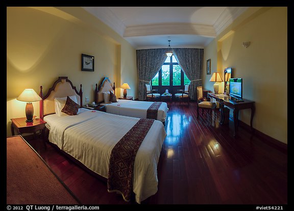 Saigon Morin Hotel guestroom. Hue, Vietnam (color)