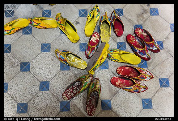 Slippers in imperial style, imperial citadel. Hue, Vietnam (color)