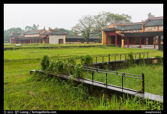 Palaces and grassy grounds, imperial citadel. Hue, Vietnam