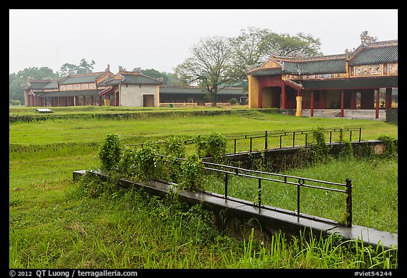 Palaces and grassy grounds, imperial citadel. Hue, Vietnam (color)