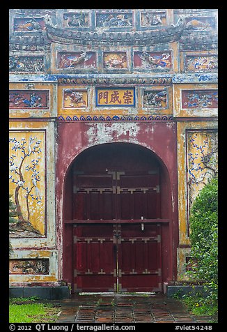 Decorated gate, imperial citadel. Hue, Vietnam (color)