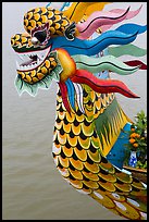 Prow of dragon boat. Hue, Vietnam (color)
