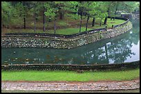 Walkway, Luu Khiem Lake arm, and stone fence, Tu Duc Tomb. Hue, Vietnam ( color)