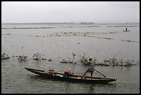 Villagers on flooded fields. Hue, Vietnam (color)