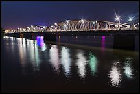 Trang Tien Bridge by night. Hue, Vietnam (color)