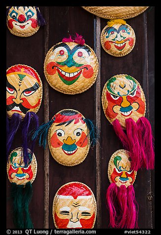 Painted baskets, Temple of the Litterature. Hanoi, Vietnam (color)