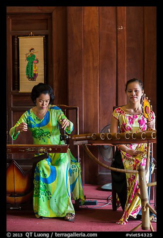 Traditional musicians, Temple of the Litterature. Hanoi, Vietnam (color)