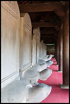 Row of stone turtles with stele backs, Temple of the Litterature. Hanoi, Vietnam (color)