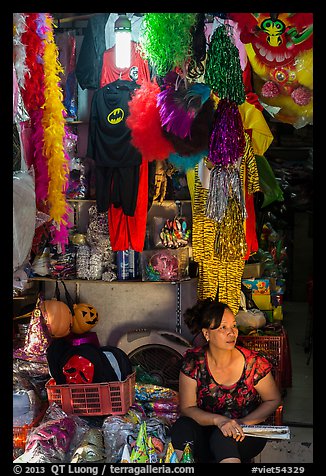 Store selling party costumes and decorations, old quarter. Hanoi, Vietnam