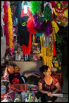 Store selling party costumes and decorations, old quarter. Hanoi, Vietnam (color)